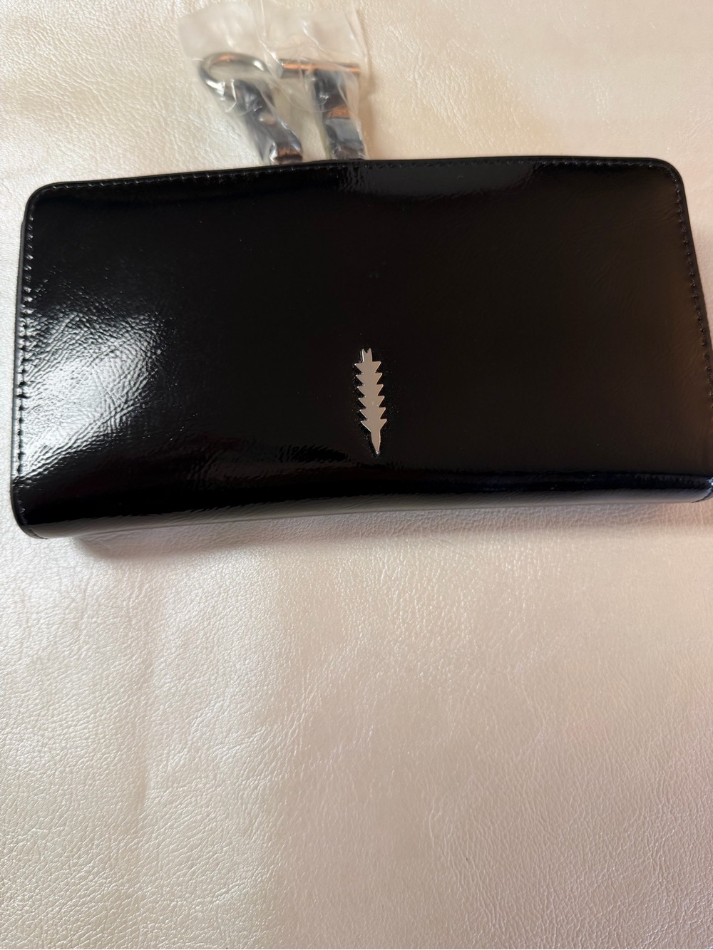 Thacker Black Patent Zip-Around Women's Wallet